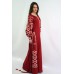 Boho Style Ukrainian Embroidered Maxi Broad Dress Red "Grace"
